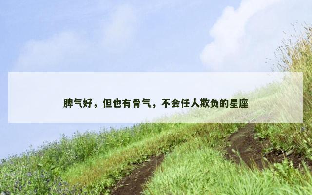 脾气好，但也有骨气，不会任人欺负的星座