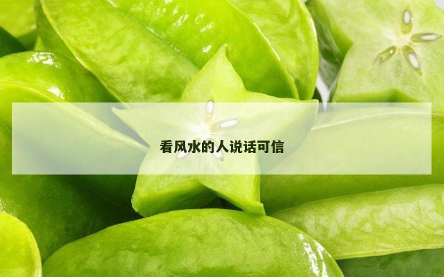 看风水的人说话可信