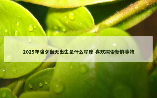 2025年除夕当天出生是什么星座 喜欢探索新鲜事物