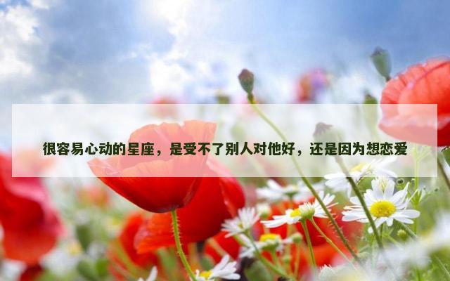 很容易心动的星座，是受不了别人对他好，还是因为想恋爱