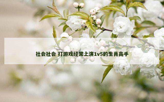 社会社会 打游戏经常上演1v5的生肖高手
