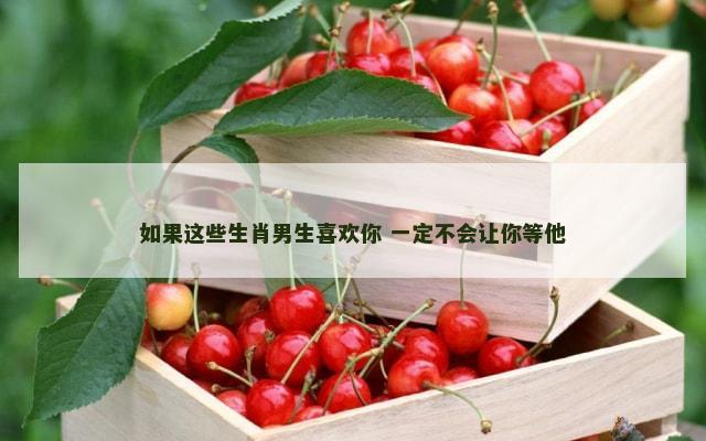 如果这些生肖男生喜欢你 一定不会让你等他