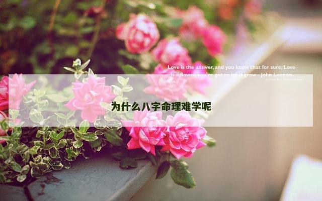 为什么八字命理难学呢