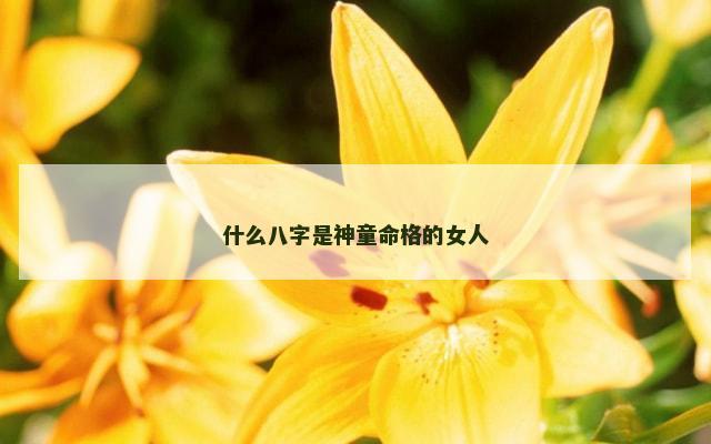 什么八字是神童命格的女人
