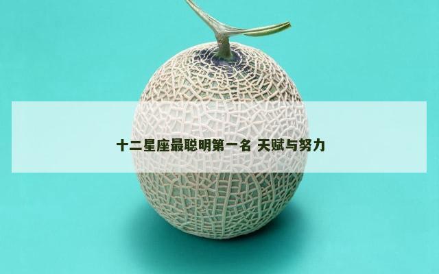 十二星座最聪明第一名 天赋与努力