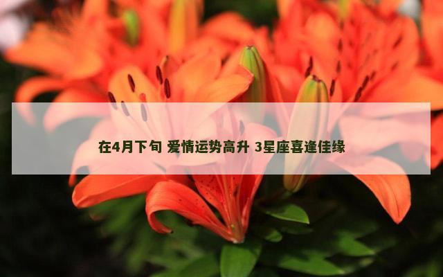 在4月下旬 爱情运势高升 3星座喜逢佳缘