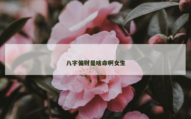 八字偏财是啥命啊女生