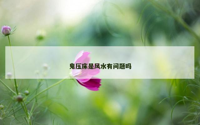 鬼压床是风水有问题吗