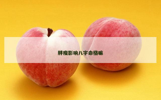胖瘦影响八字命格嘛