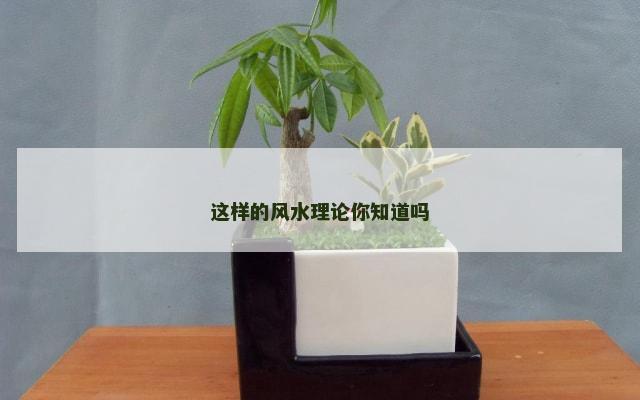 这样的风水理论你知道吗