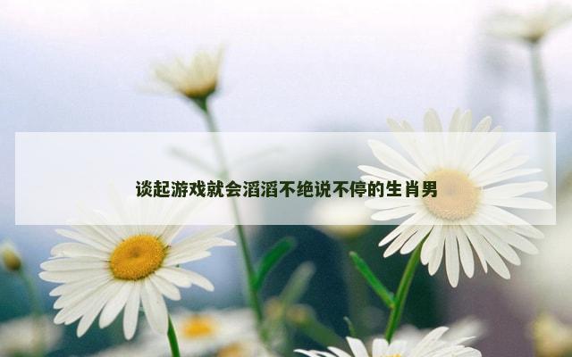 谈起游戏就会滔滔不绝说不停的生肖男