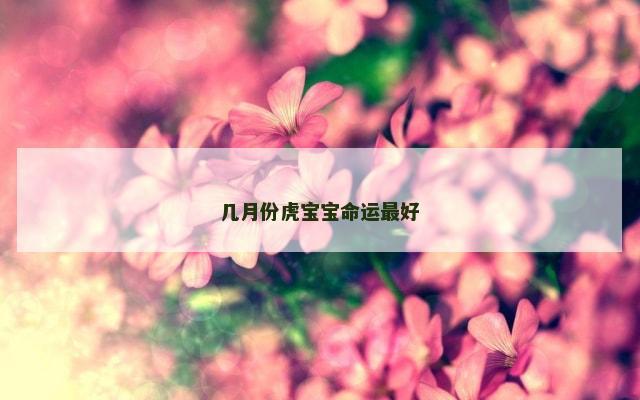 几月份虎宝宝命运最好