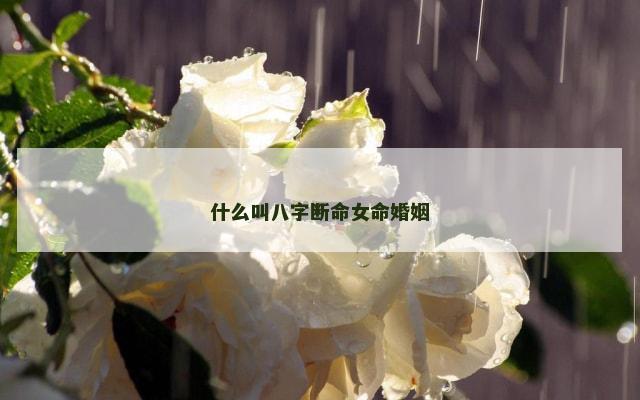 什么叫八字断命女命婚姻