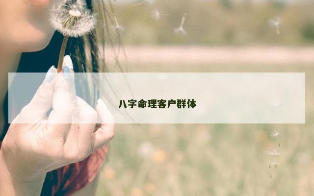 八字命理客户群体