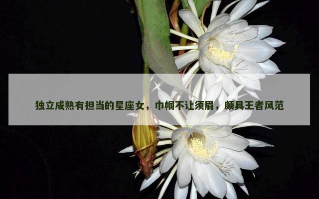 独立成熟有担当的星座女，巾帼不让须眉，颇具王者风范