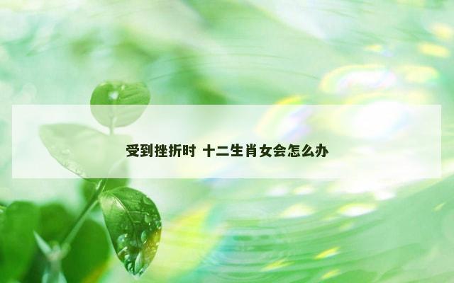 受到挫折时 十二生肖女会怎么办