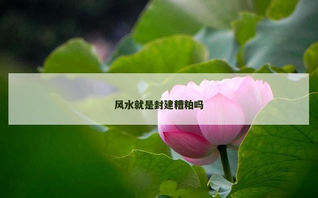 风水就是封建糟粕吗