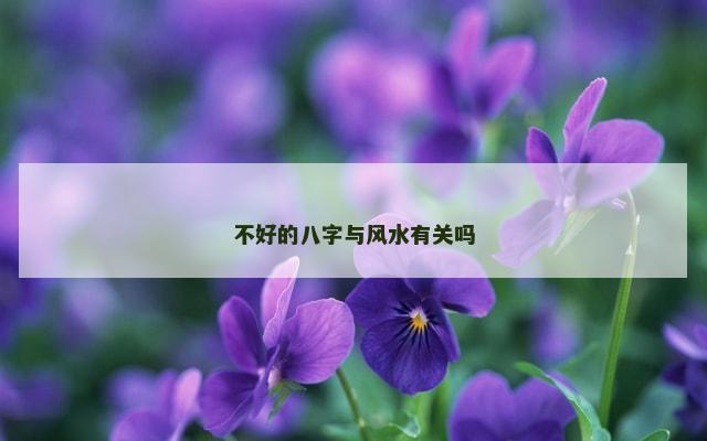 不好的八字与风水有关吗