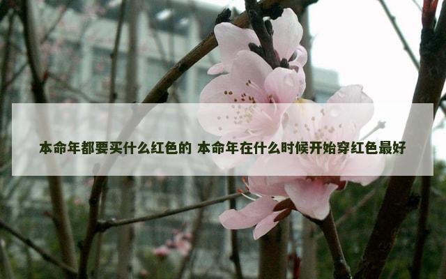 本命年都要买什么红色的 本命年在什么时候开始穿红色最好
