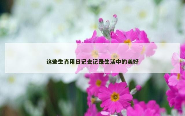 这些生肖用日记去记录生活中的美好