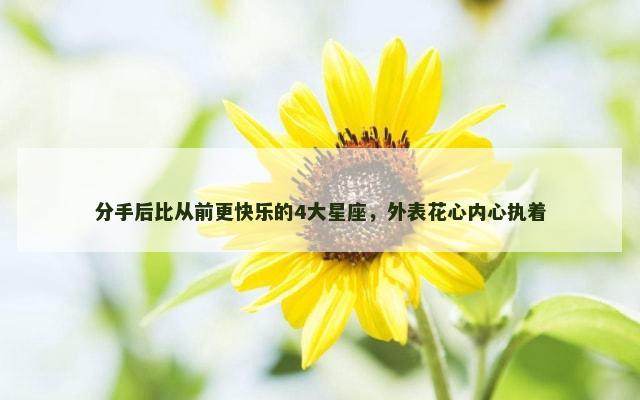 分手后比从前更快乐的4大星座，外表花心内心执着