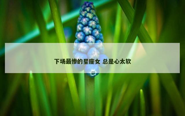 下场最惨的星座女 总是心太软