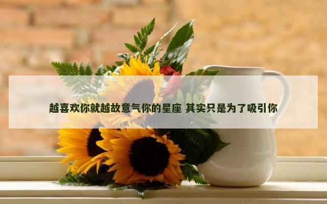 越喜欢你就越故意气你的星座 其实只是为了吸引你