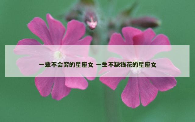 一辈不会穷的星座女 一生不缺钱花的星座女
