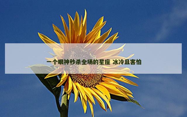 一个眼神秒杀全场的星座 冰冷且害怕