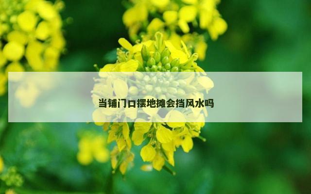 当铺门口摆地摊会挡风水吗