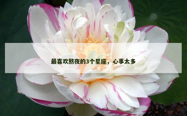 最喜欢熬夜的3个星座，心事太多