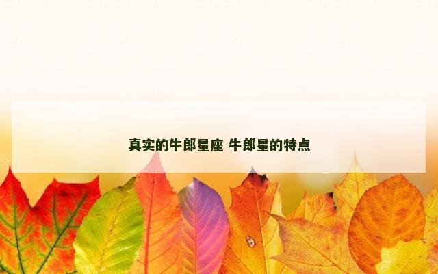 真实的牛郎星座 牛郎星的特点