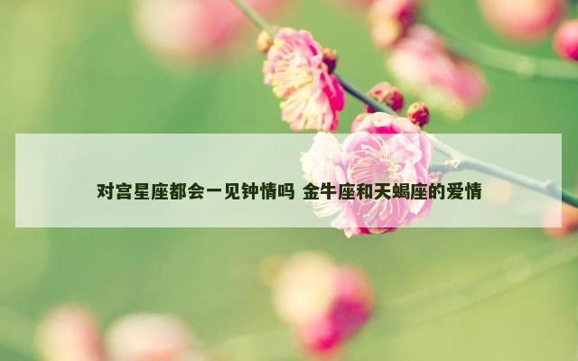 对宫星座都会一见钟情吗 金牛座和天蝎座的爱情