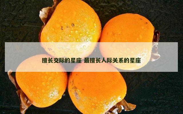 擅长交际的星座 最擅长人际关系的星座