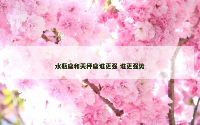 水瓶座和天秤座谁更强 谁更强势