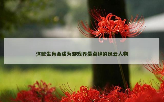 这些生肖会成为游戏界最卓绝的风云人物