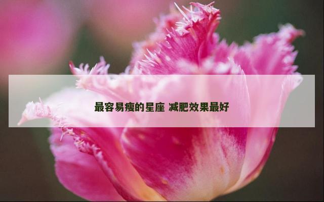 最容易瘦的星座 减肥效果最好