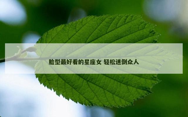 脸型最好看的星座女 轻松迷倒众人