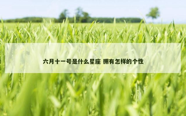 六月十一号是什么星座 拥有怎样的个性