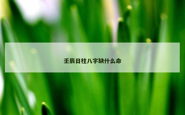 壬辰日柱八字缺什么命