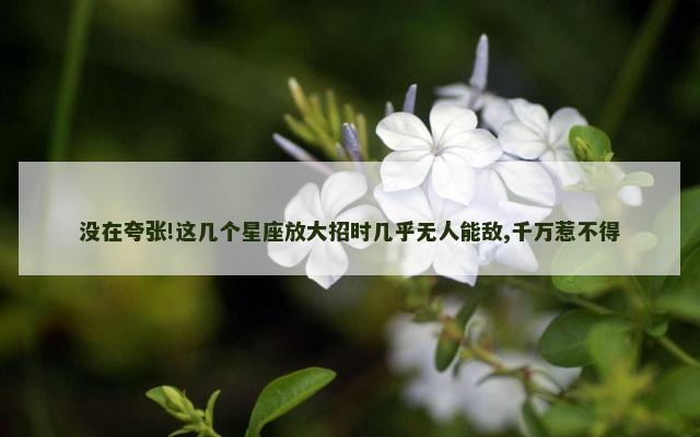 没在夸张!这几个星座放大招时几乎无人能敌,千万惹不得