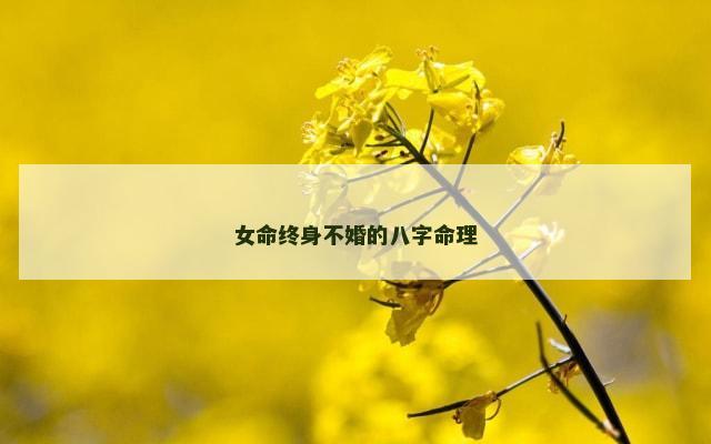 女命终身不婚的八字命理