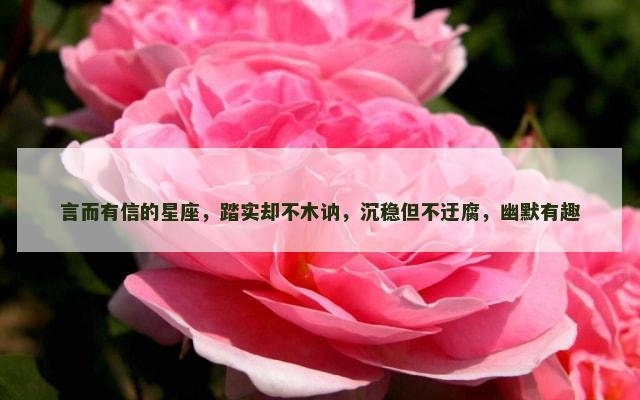 言而有信的星座，踏实却不木讷，沉稳但不迂腐，幽默有趣