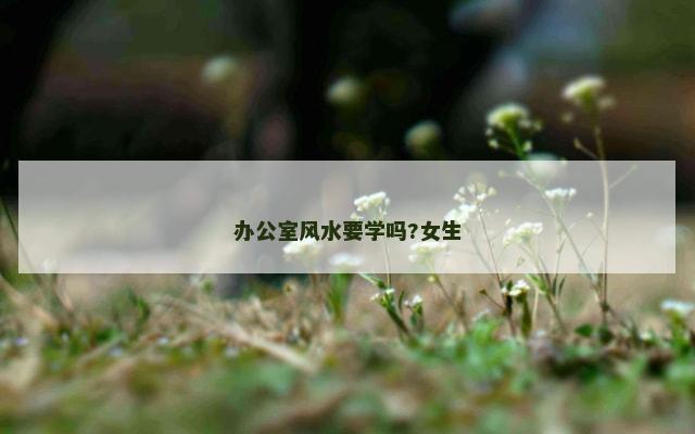办公室风水要学吗?女生