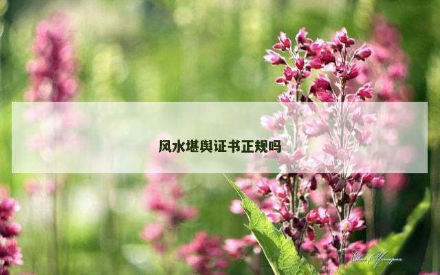 风水堪舆证书正规吗