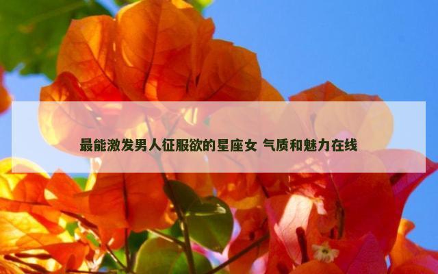 最能激发男人征服欲的星座女 气质和魅力在线