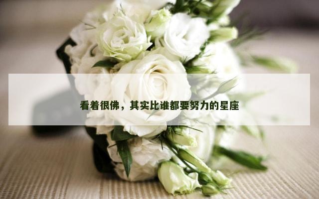 看着很佛，其实比谁都要努力的星座