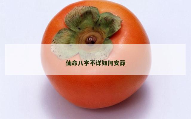 仙命八字不详如何安葬
