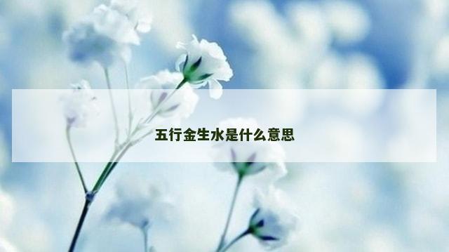 五行金生水是什么意思