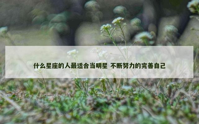 什么星座的人最适合当明星 不断努力的完善自己